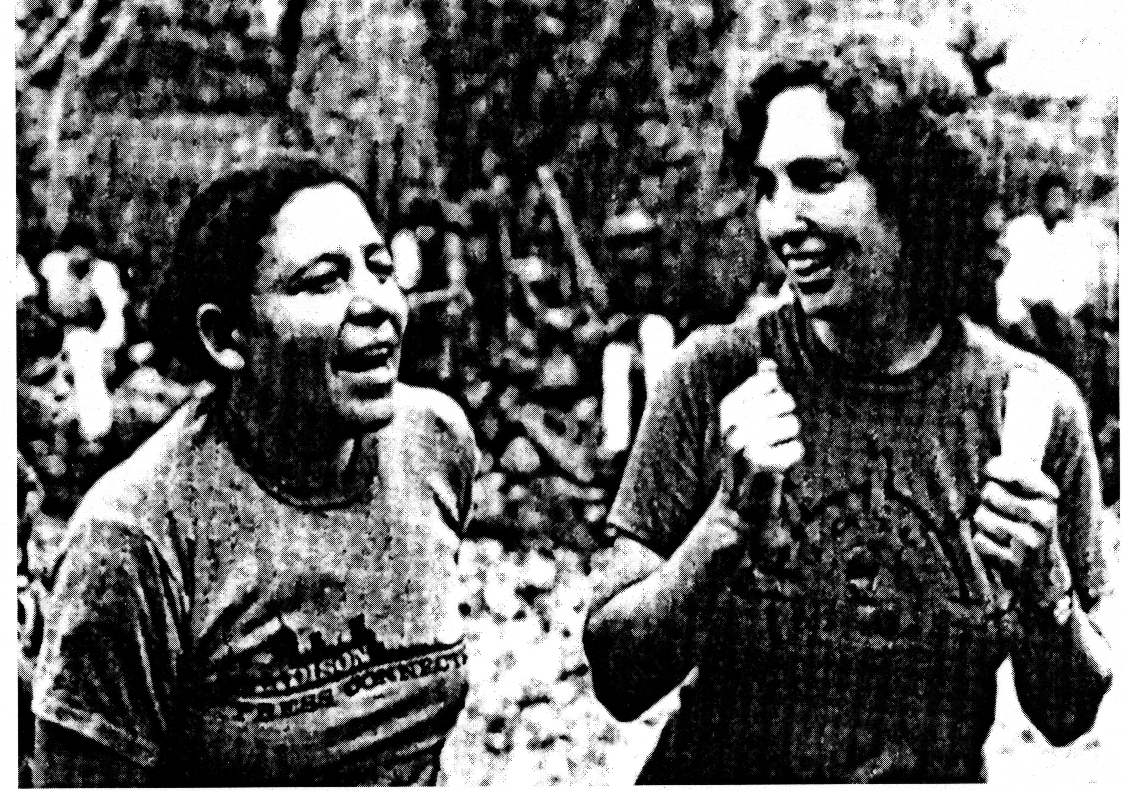 Photo of María Ofelia Navarrete (María Chichilco) and Mary Kay Baum, El Salvador, 1986