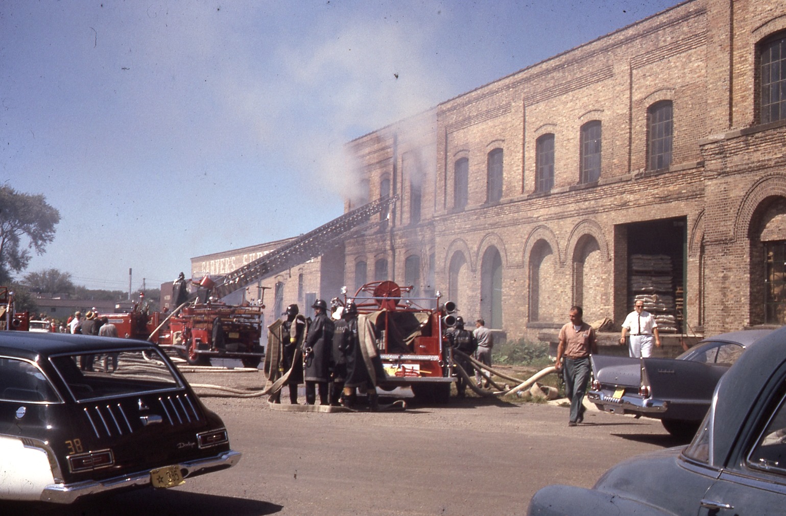 Fire at Garver Feed Mill, 1964