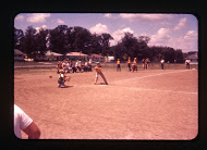 Summer ballgame at Midvale School, 1950s