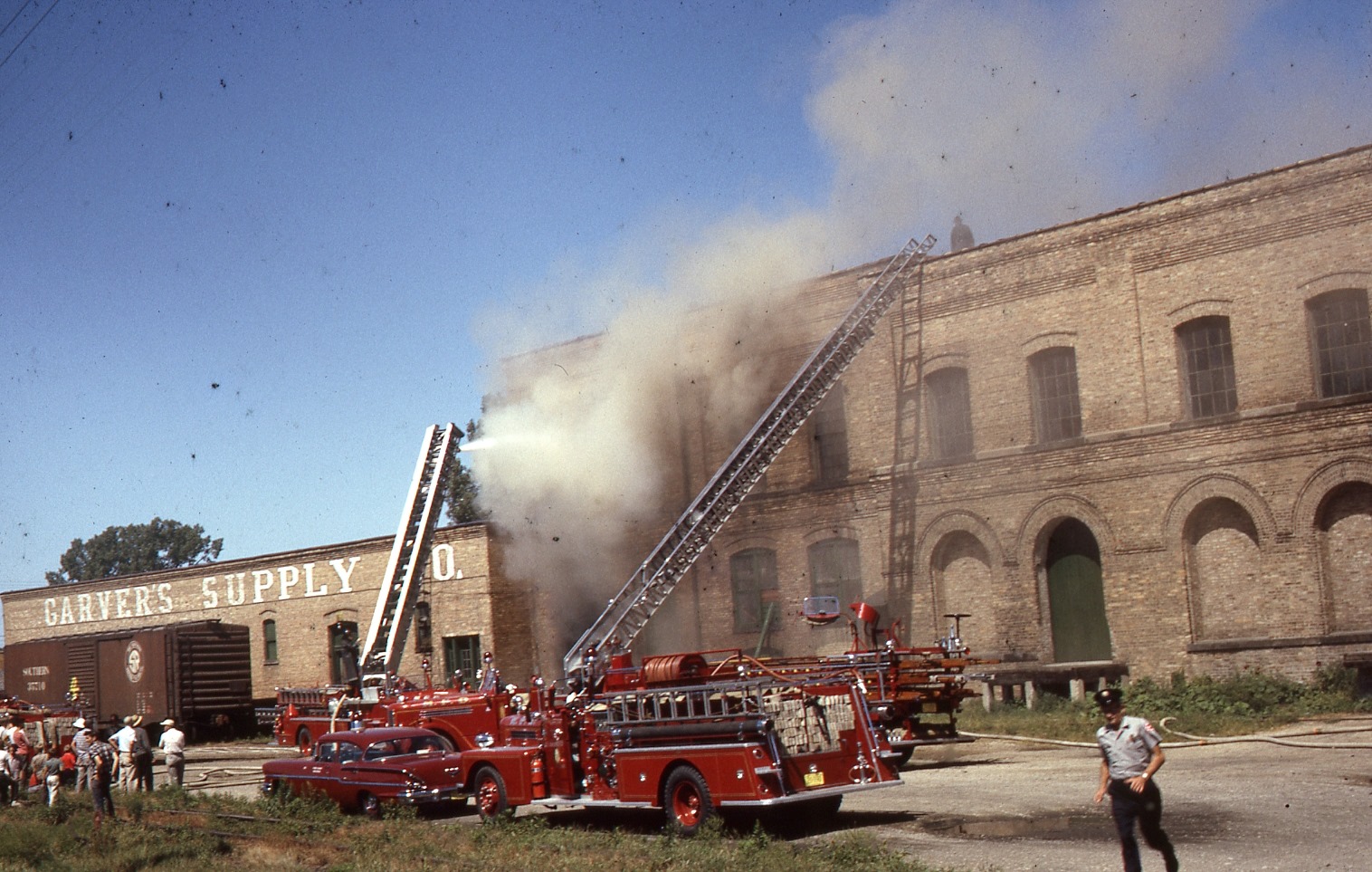 Fire at Garver Feed Mill, 1964