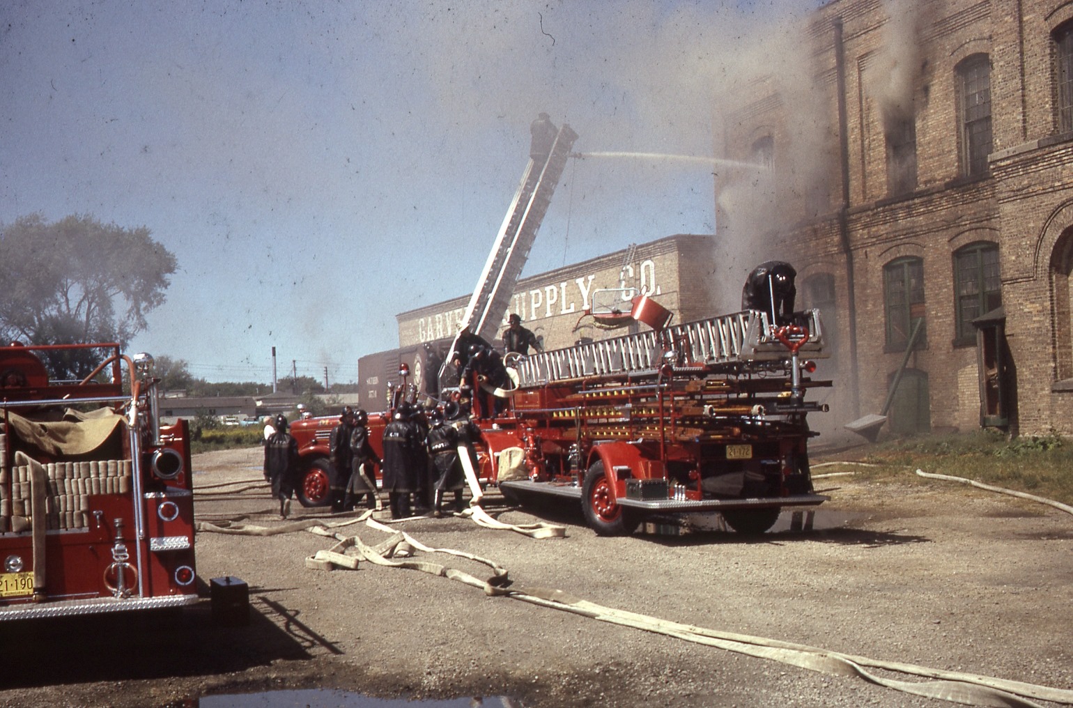 Fire at Garver Feed Mill, 1964