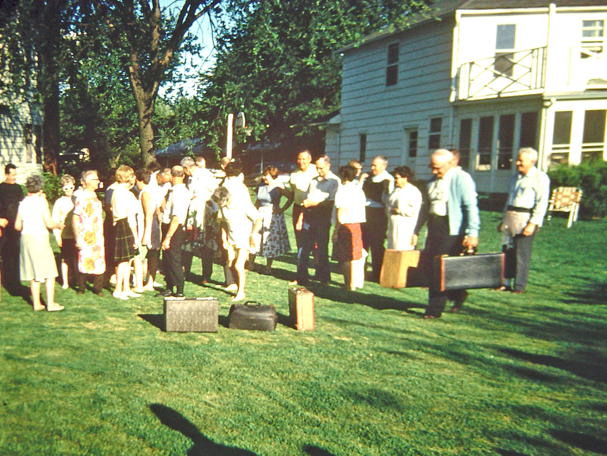 Clifden Drive block party suitcase game, ca. 1968