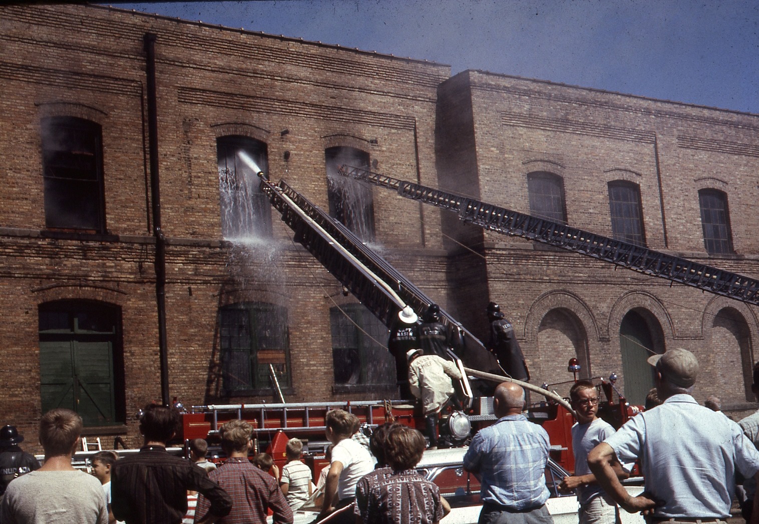 Fire at Garver Feed Mill, 1964