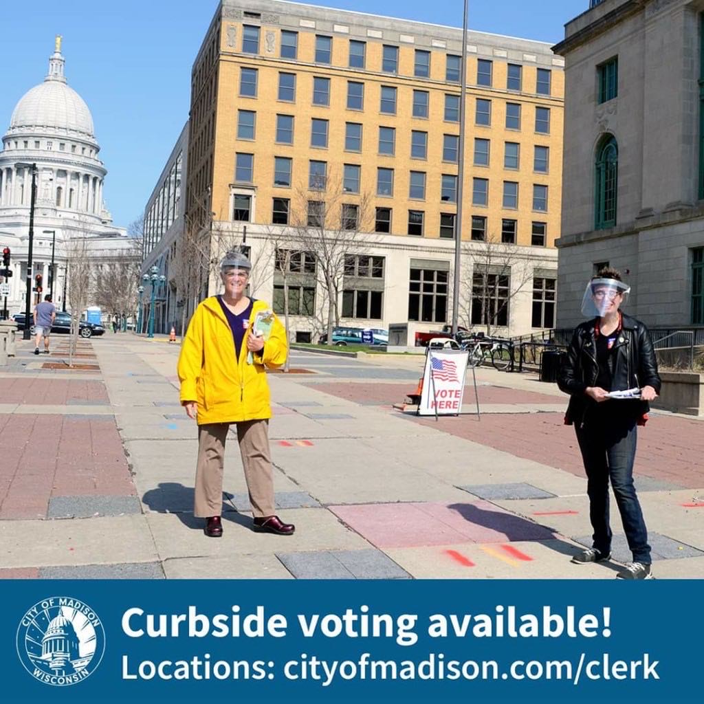 Curbside voting promotional image, 2020