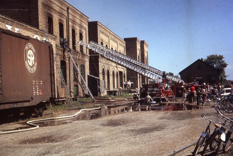 Fire at Garver Feed Mill, 1964