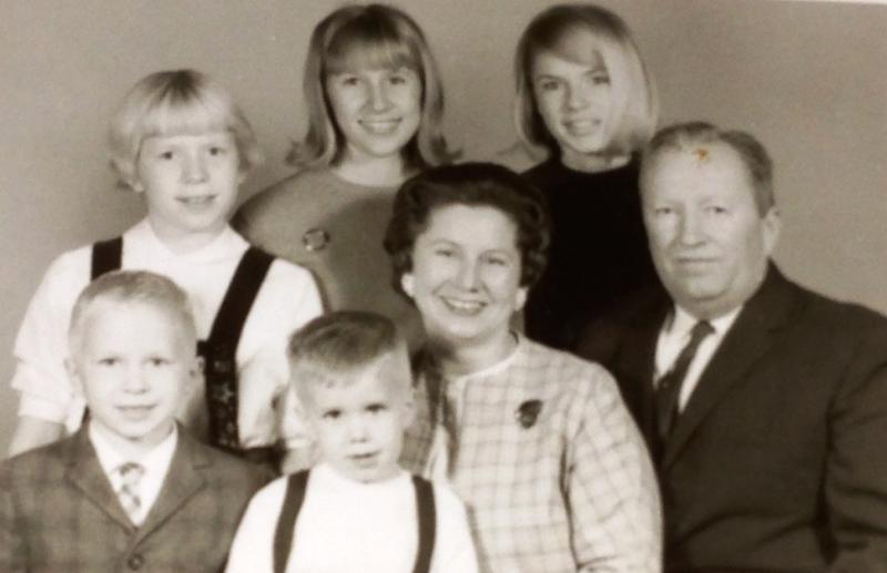 Mary and John Miller family, ca. 1965