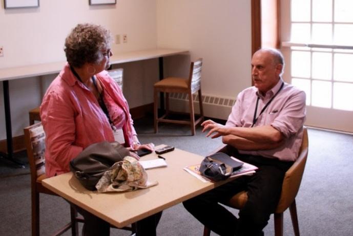 Photograph of David Lipsky with interviewer