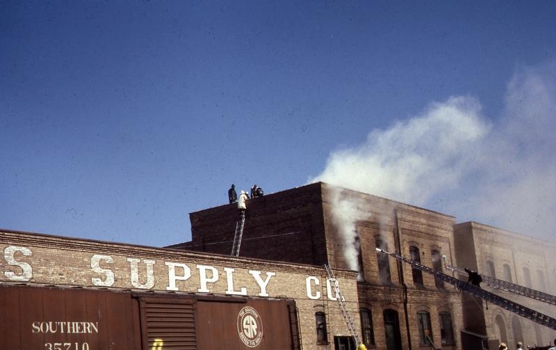 Fire at Garver Feed Mill, 1964