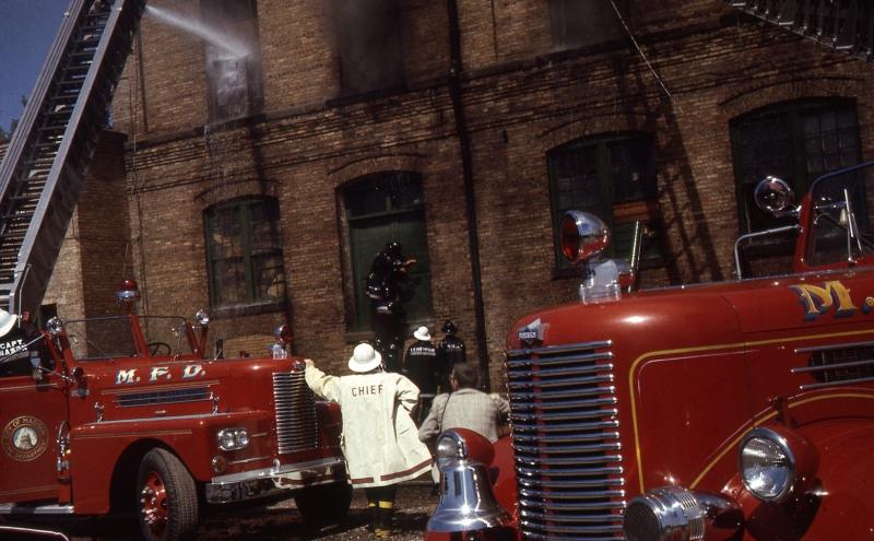 Fire at Garver Feed Mill, 1964