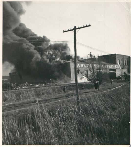 Fire at Garver Feed Mill, 1946