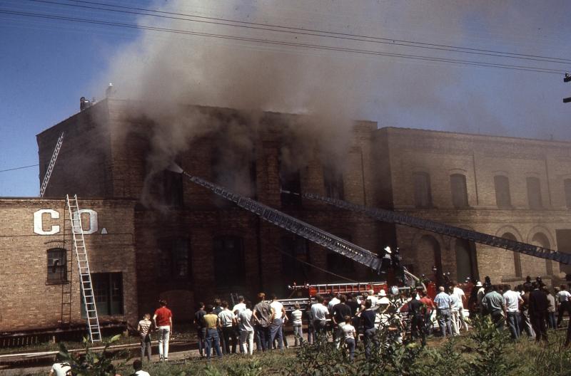 Fire at Garver Feed Mill, 1964