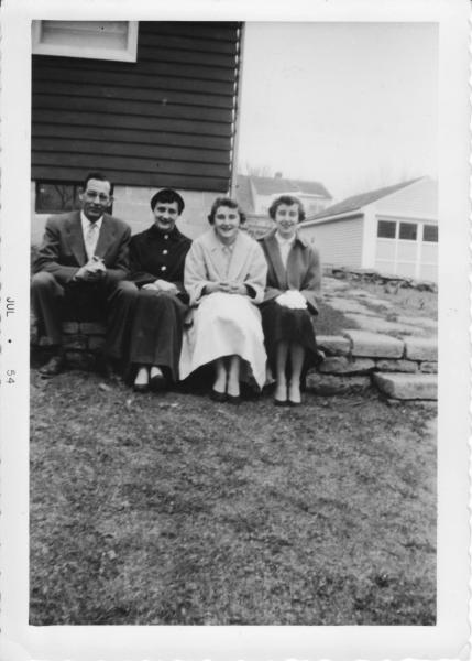 Ernie Jackson, with Lois, Judy, and Joanne Jackson, 1954