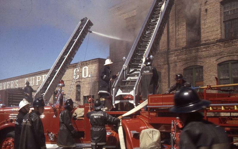Fire at Garver Feed Mill, 1964