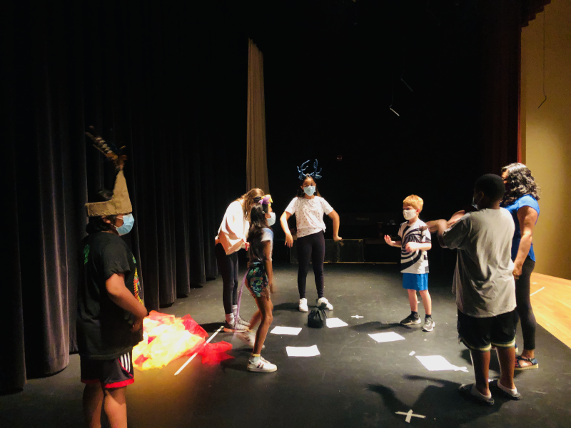 Photo of youth theater rehearsal, Inventiva Works, Madison, ca 2021