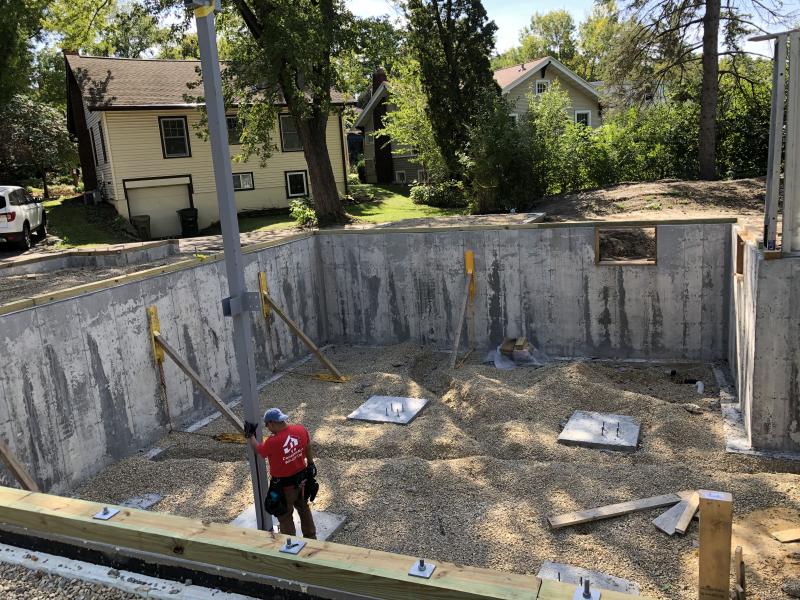 VR Construction, work on house foundation, Madison, ca. 2020